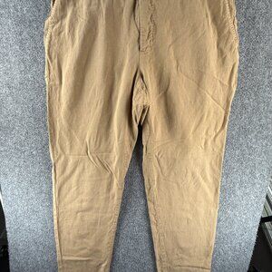 PT Torino Women Cotton Lyocell Linen Easy Fit Size 50 Pants Beige ACTL 32X34